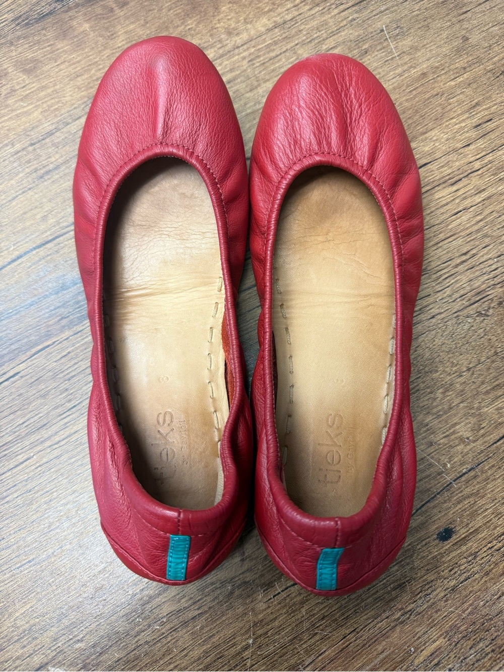 Tieks Red Leather Ballet Flats - 8